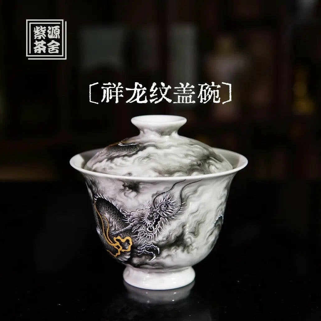 Xiang Long Wen Gai Wan - Porcelain Gaiwan - zycs_China - tea - teapot