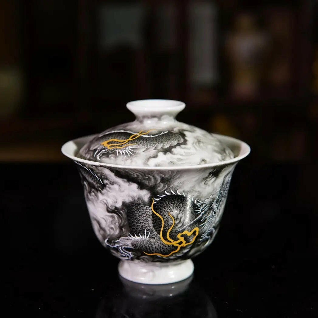 Xiang Long Wen Gai Wan - Porcelain Gaiwan - zycs_China - tea - teapot
