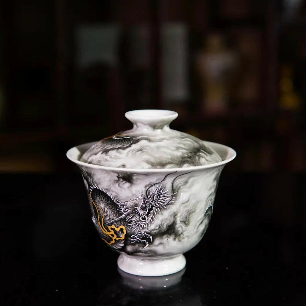 Xiang Long Wen Gai Wan - Porcelain Gaiwan - zycs_China - tea - teapot