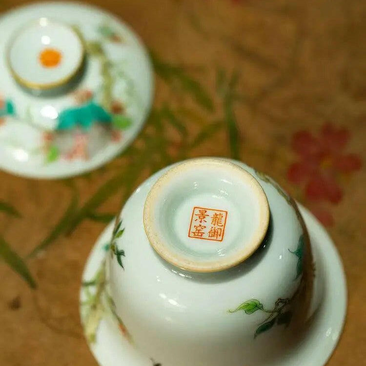 Xiao Kou Chang Kai - Jing De Zhen Porcelain Gaiwan - zycs_China - tea - teapot