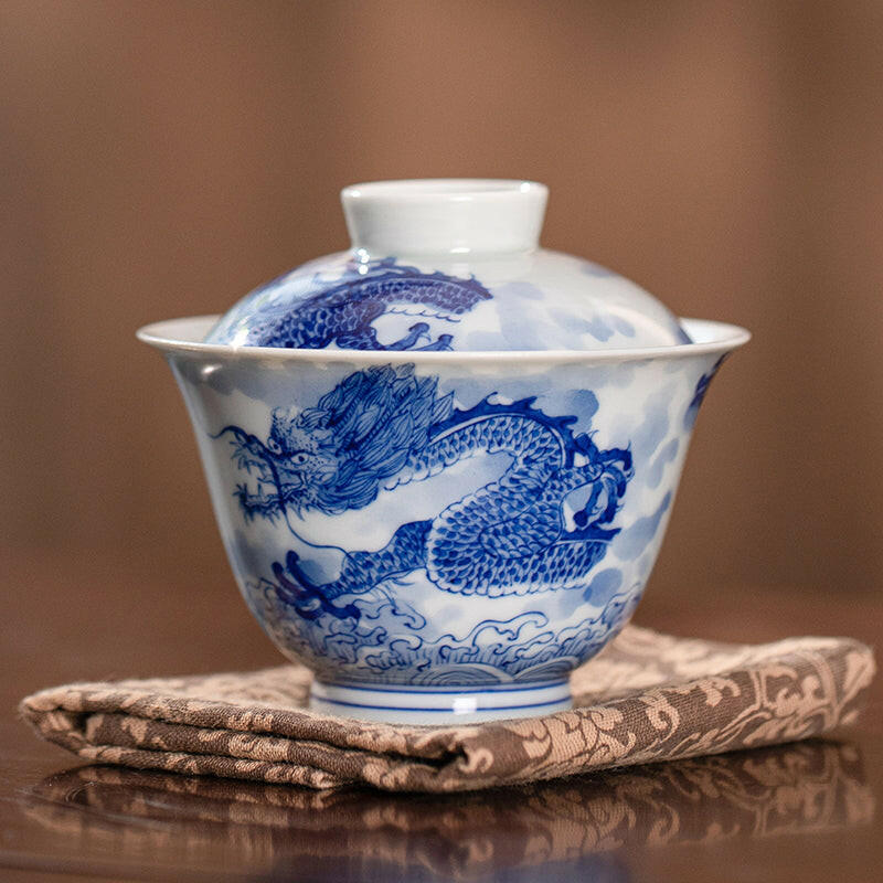 Yun Hai Teng Long/ Teng Long Fan Juan  - Jing De Zhen Porcelain Gaiwan zycschina