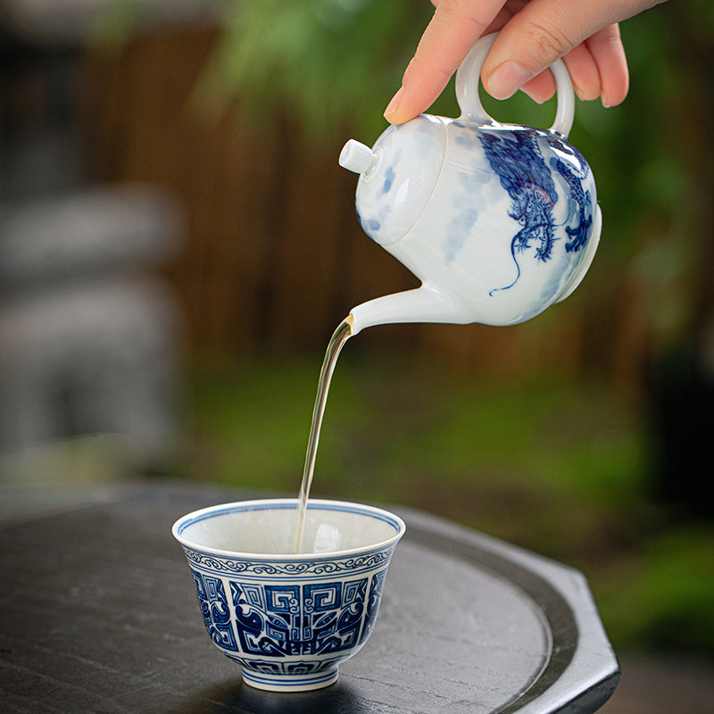 Guo Qiang Yun Hai Teng Long - Jing De Zhen Porcelain Teapot zycschina