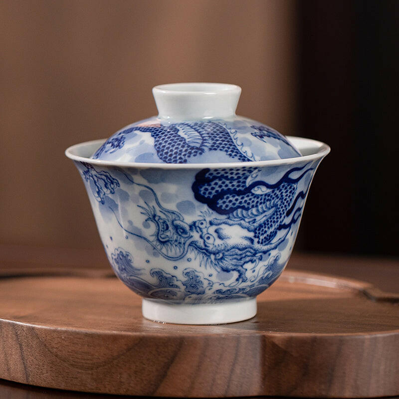 Yun Hai Teng Long/ Teng Long Fan Juan  - Jing De Zhen Porcelain Gaiwan zycschina
