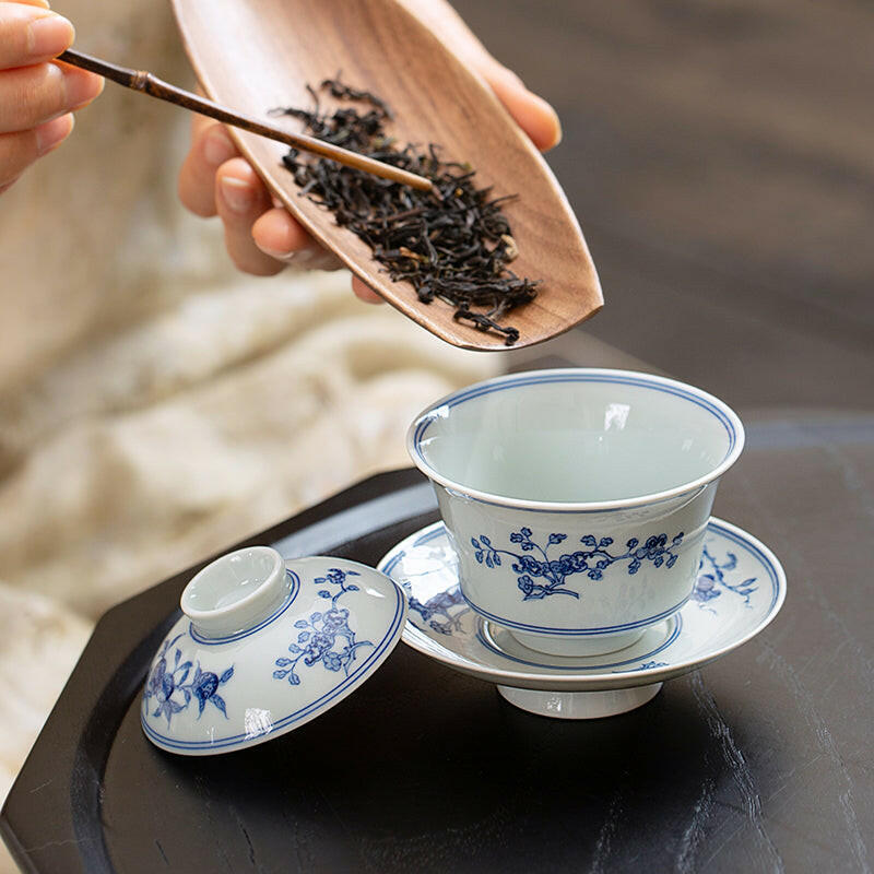 Fu Shou San Duo - Jing De Zhen Porcelain Gaiwan zycschina
