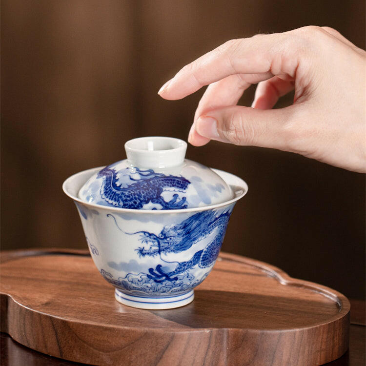 Yun Hai Teng Long/ Teng Long Fan Juan  - Jing De Zhen Porcelain Gaiwan zycschina