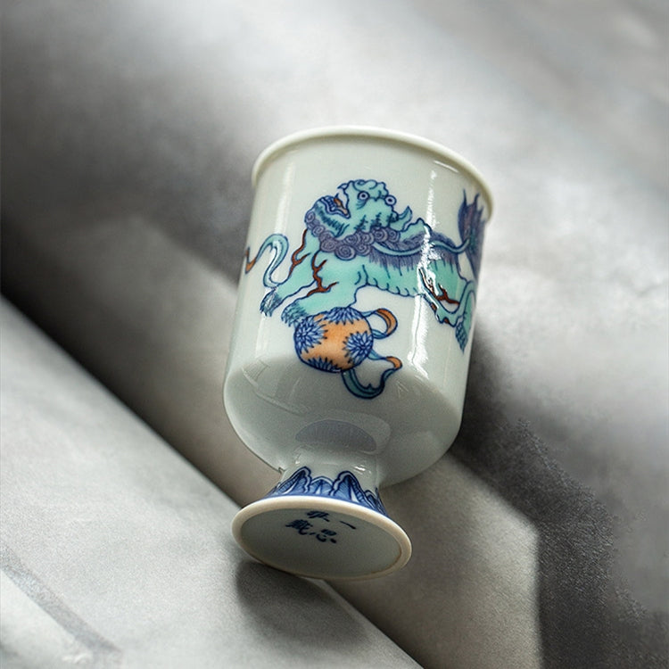 Shi Zi Xiu Qiu - Jing De Zhen Porcelain Teacup zycschina