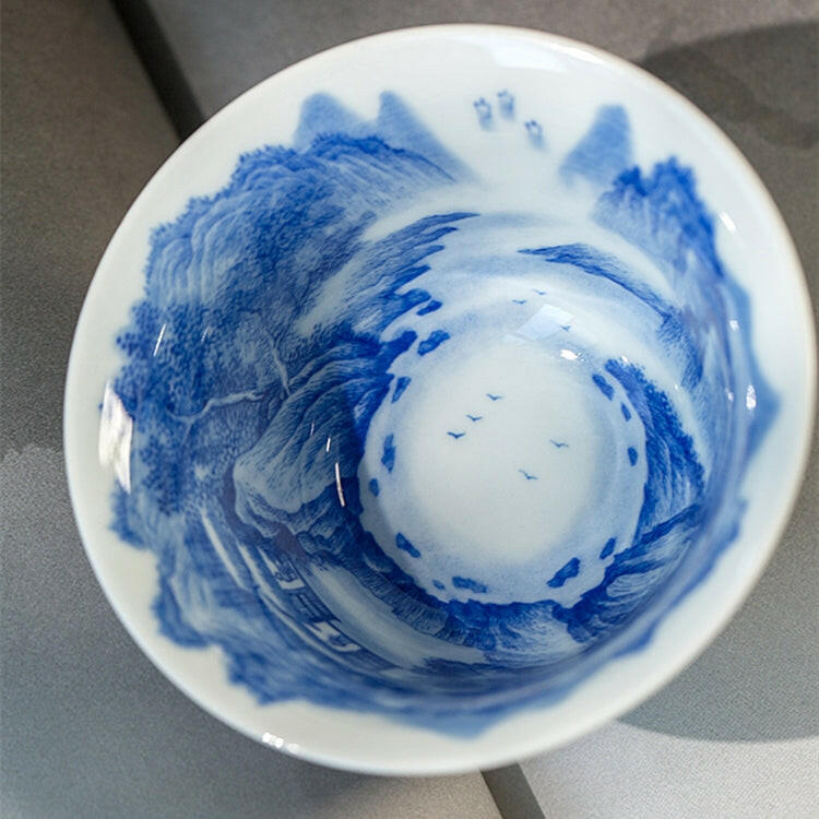 Nei Wai Shan Cun Ren Jia - Jing De Zhen Porcelain Gaiwan zycschina