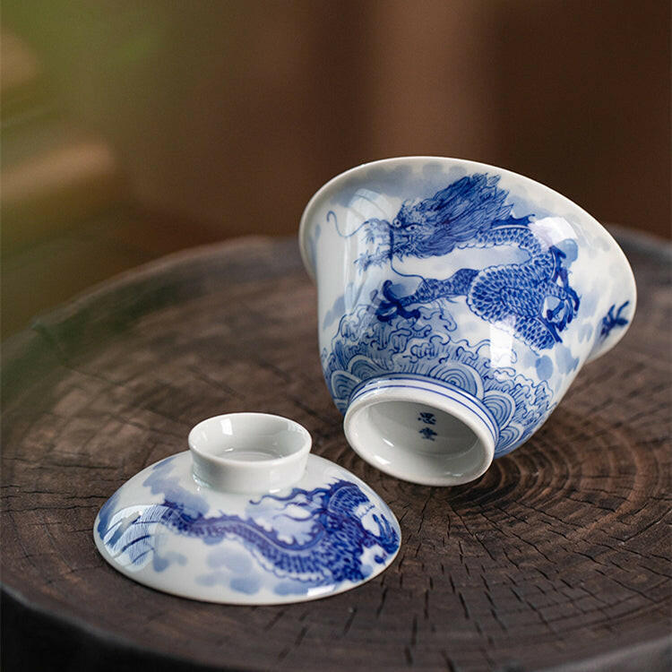 Yun Hai Teng Long/ Teng Long Fan Juan  - Jing De Zhen Porcelain Gaiwan zycschina