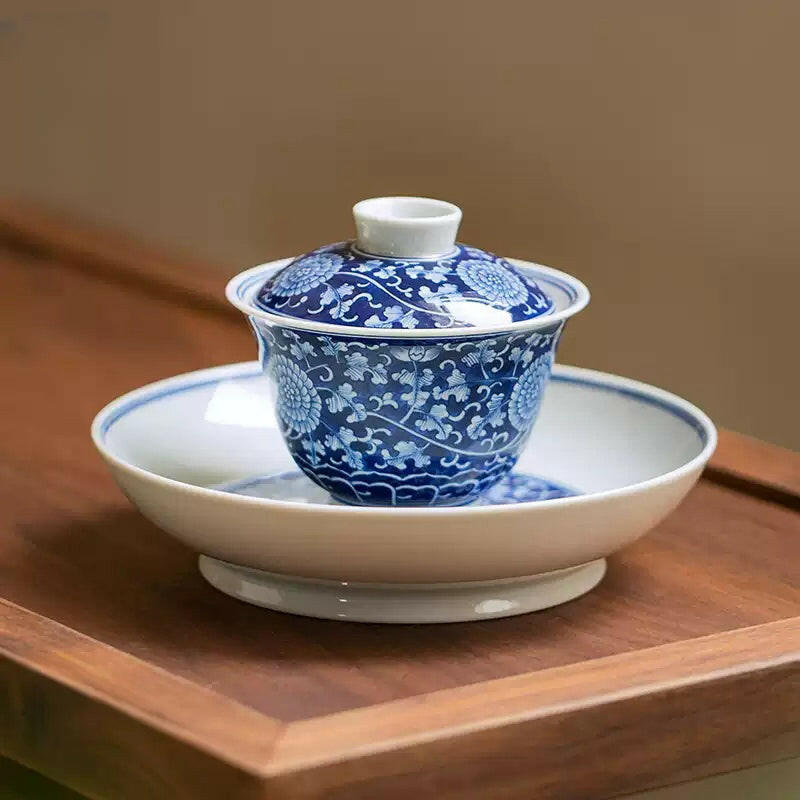 Lan Di Chan Zhi Ju Wen - Jing De Zhen Porcelain Gaiwan zycschina