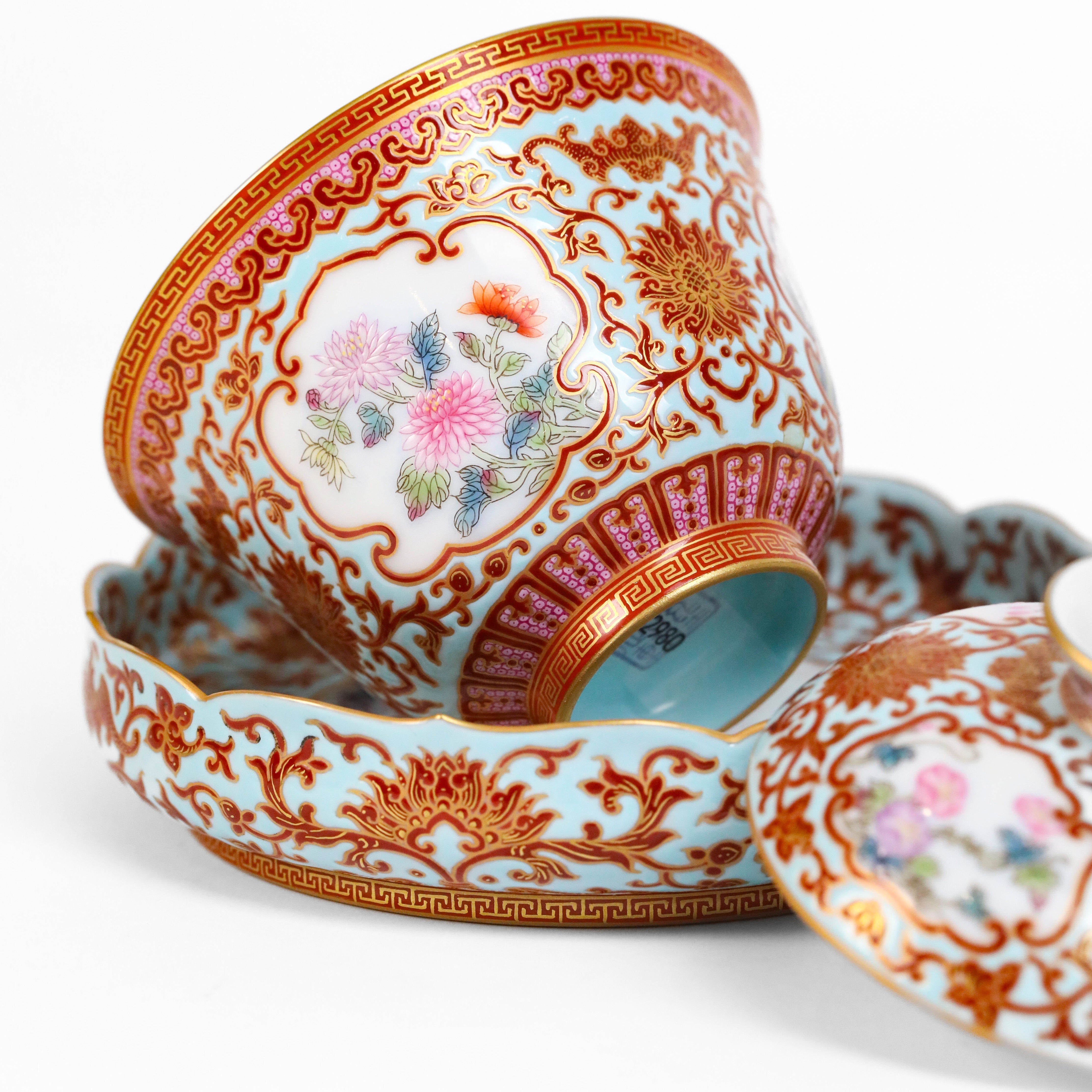 Si Ji Hua Hui 120cc - Jing De Zhen Porcelain Gaiwan zycschina