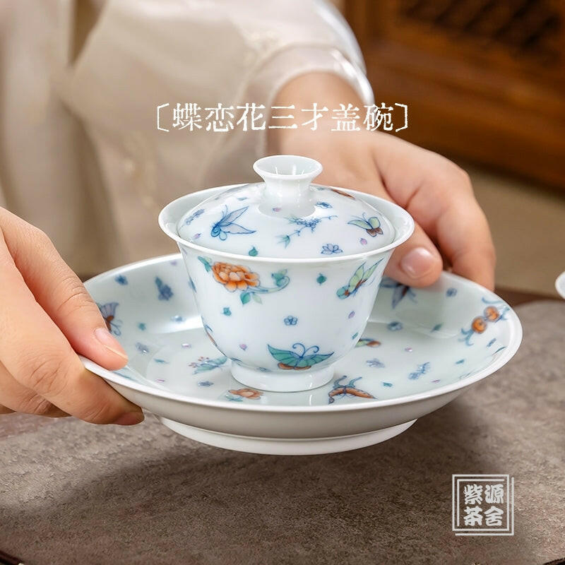 Die Lian Hua- Jing De Zhen Porcelain Gaiwan zycschina