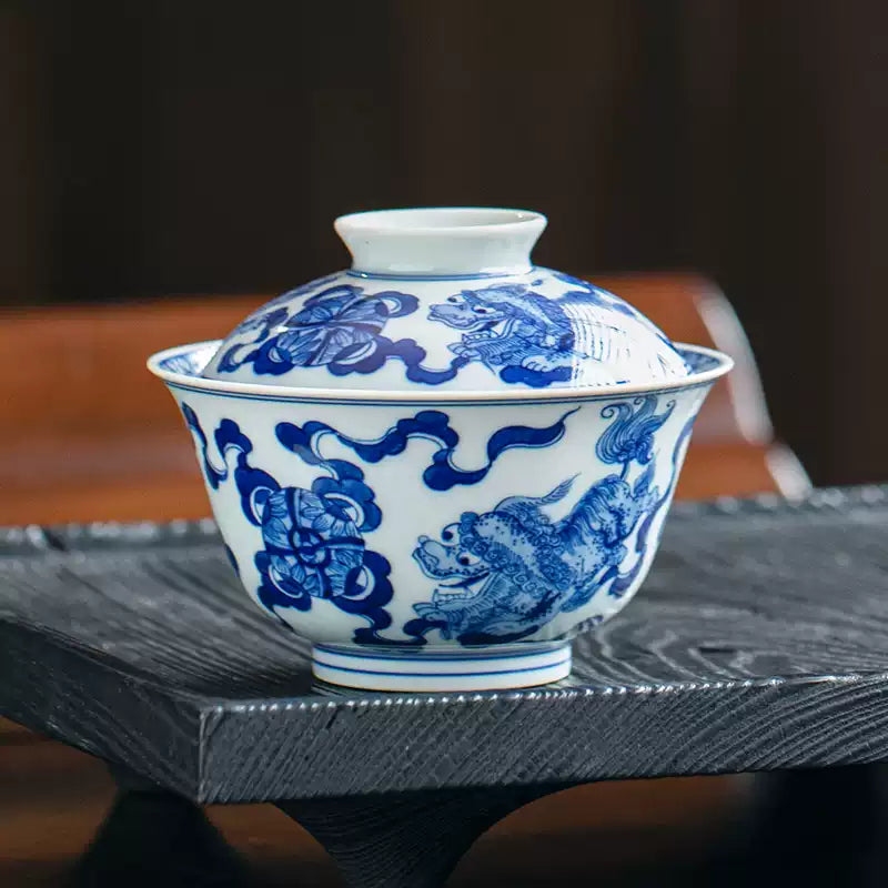 Shi Zi Xiu Qiu - Jing De Zhen Porcelain Gaiwan zycschina