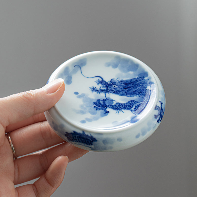 Guo Qiang Yun Long Wen - Jing De Zhen Porcelain Tea Lid Rest zycschina