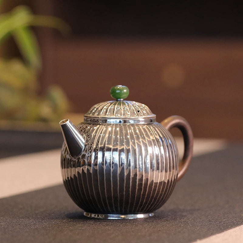 Jin Wen Ju Lun Zhu 200cc - Handmade silver pot zycschina