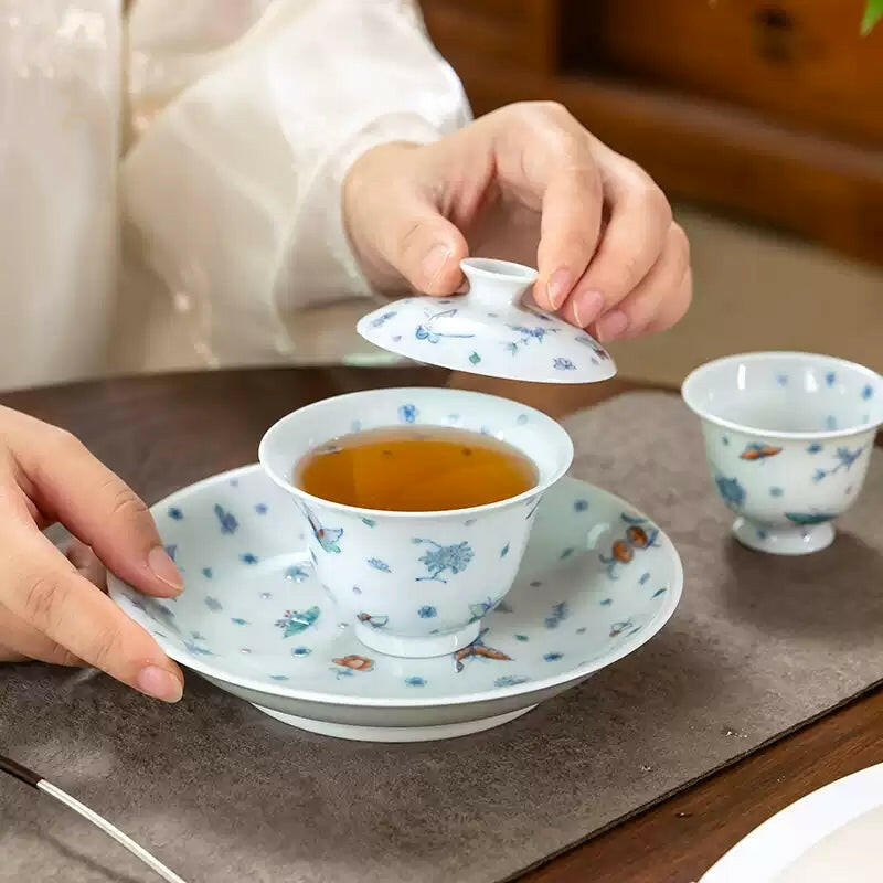 Die Lian Hua- Jing De Zhen Porcelain Gaiwan zycschina