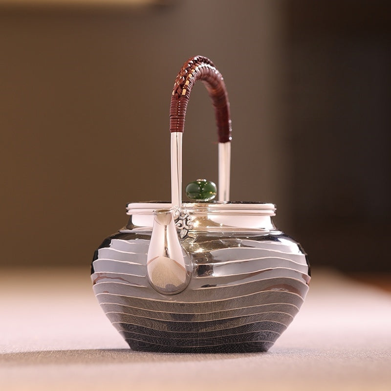 Shui Bo Wen Ti Liang 300cc - Handmade silver pot zycschina