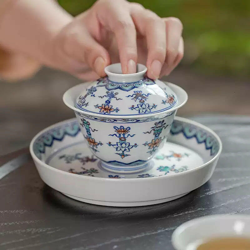 Lian Tuo Ba Bao - Jing De Zhen Porcelain Gaiwan zycschina