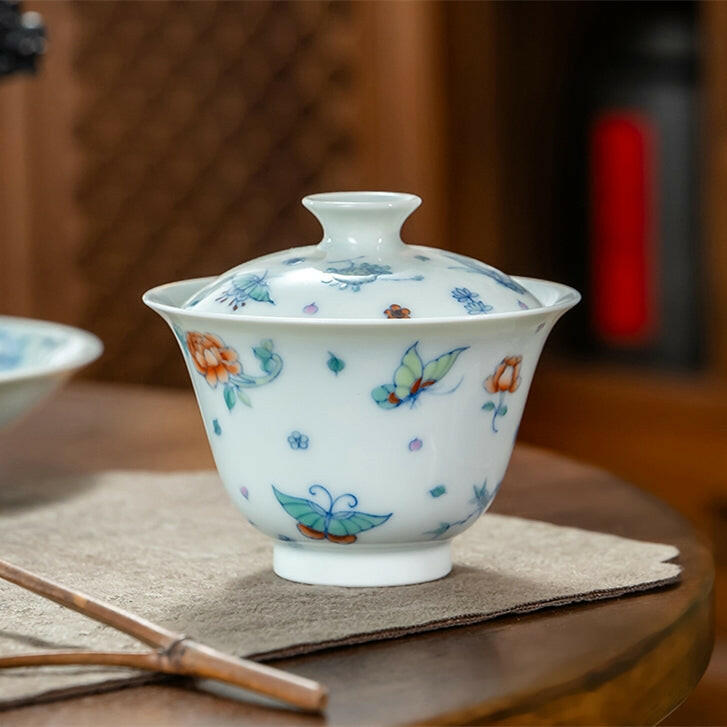 Die Lian Hua- Jing De Zhen Porcelain Gaiwan zycschina