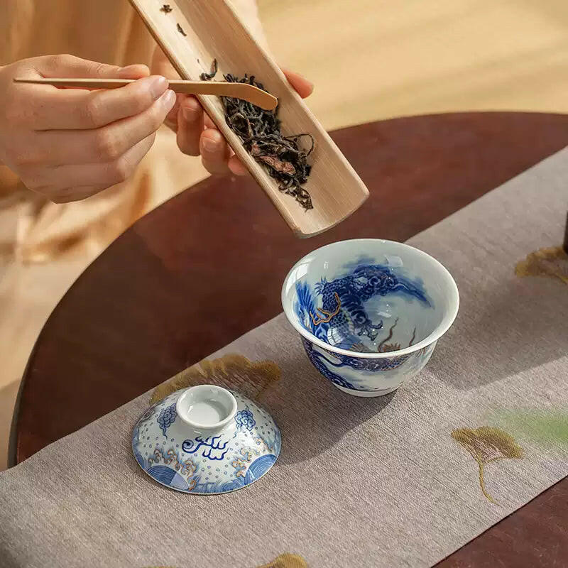 Miao Jin Guo Qiang Yun Long Wen - Jing De Zhen Porcelain Gaiwan zycschina