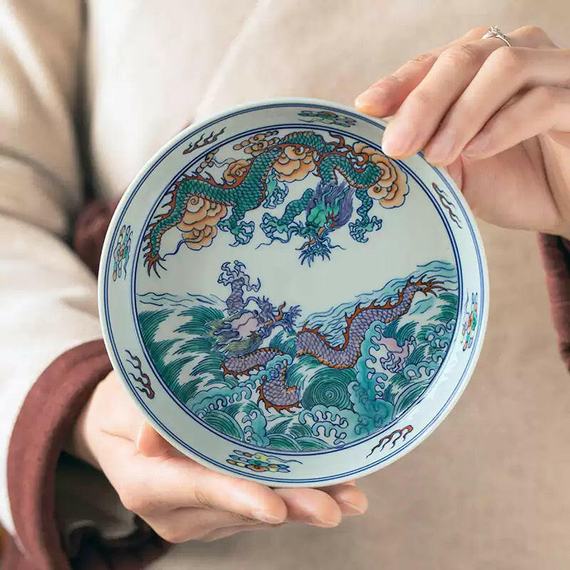 Shuang Long Xi Hai - Jing De Zhen Porcelain Gaiwan zycschina