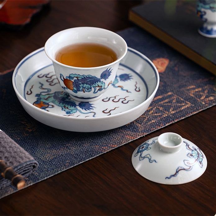 Shi Zi Xiu Qiu - Jing De Zhen Porcelain Gaiwan zycschina