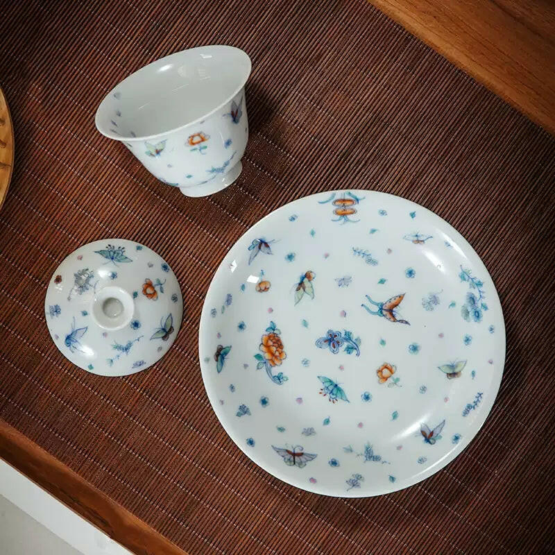 Die Lian Hua- Jing De Zhen Porcelain Gaiwan zycschina