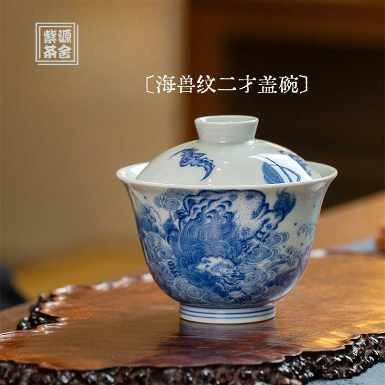 Hai Shou Wen - Jing De Zhen Porcelain Gaiwan zycschina