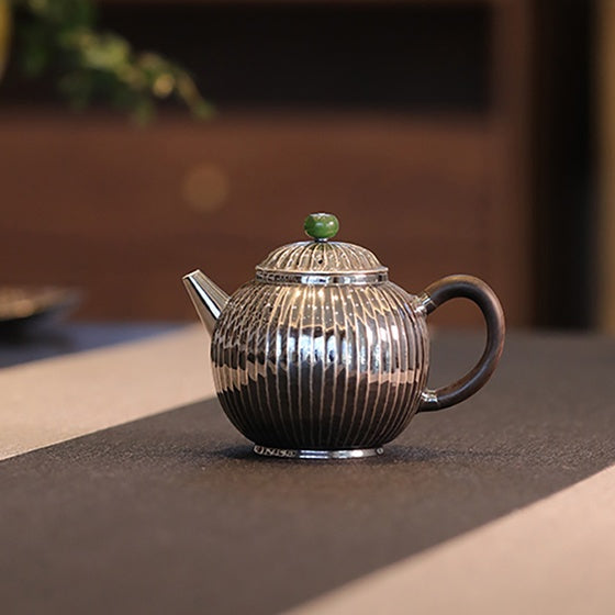 Jin Wen Ju Lun Zhu 200cc - Handmade silver pot zycschina