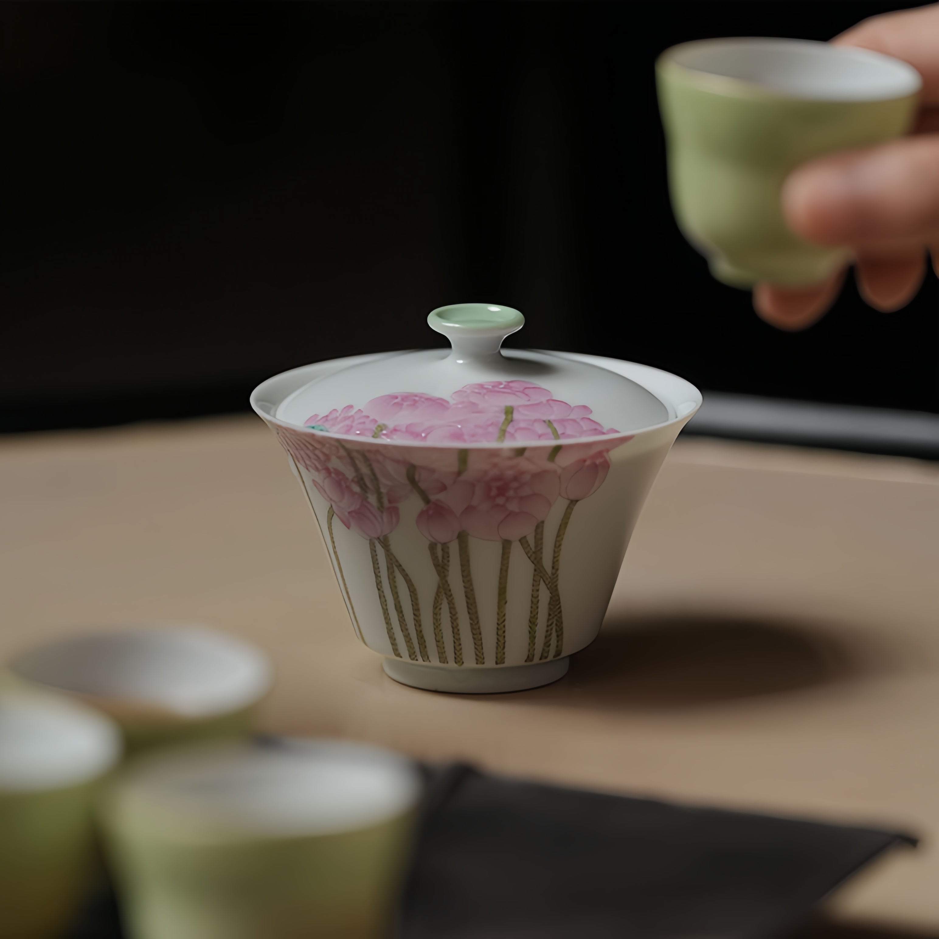 Ji He Lv Fu Qu 150cc - Jing De Zhen Porcelain Gaiwan zycschina