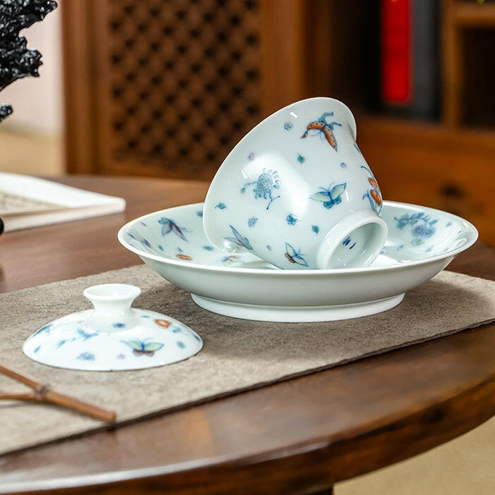 Die Lian Hua- Jing De Zhen Porcelain Gaiwan zycschina