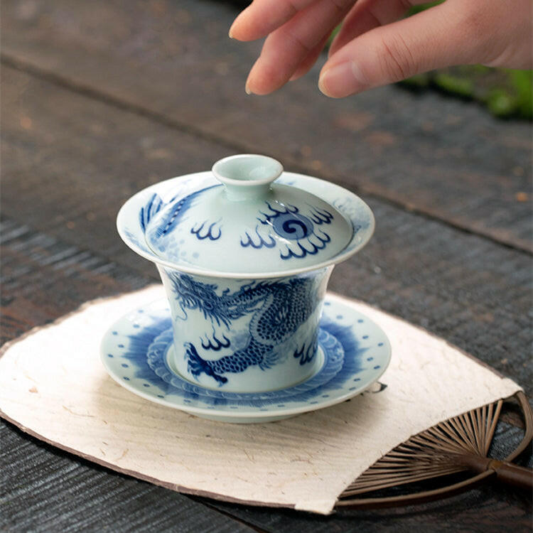 Nei Wai Long Feng Wen - Jing De Zhen Porcelain Gaiwan zycschina