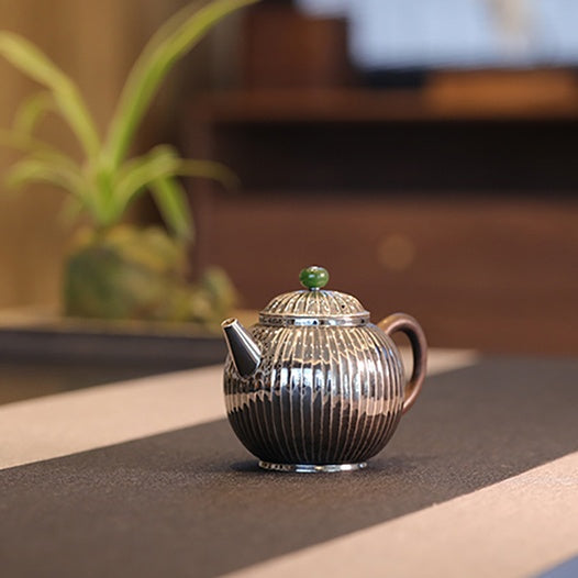 Jin Wen Ju Lun Zhu 200cc - Handmade silver pot zycschina