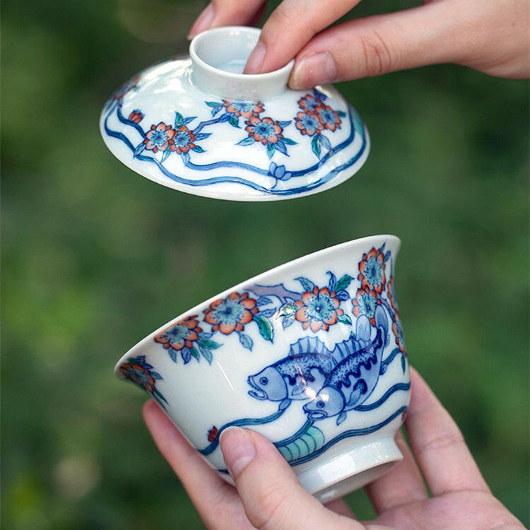 Tao Hua Liu Shui - Jing De Zhen Porcelain Gaiwan zycschina