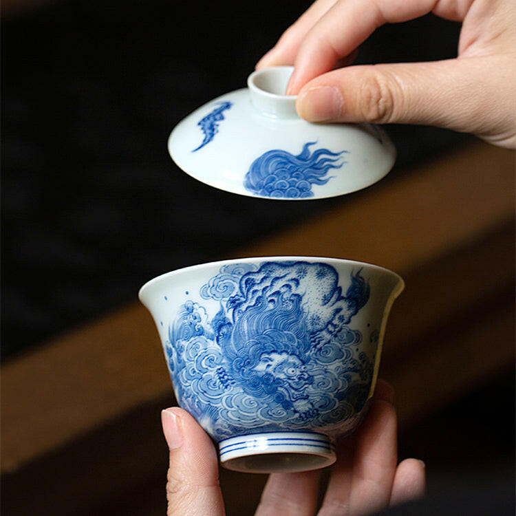 Hai Shou Wen - Jing De Zhen Porcelain Gaiwan zycschina