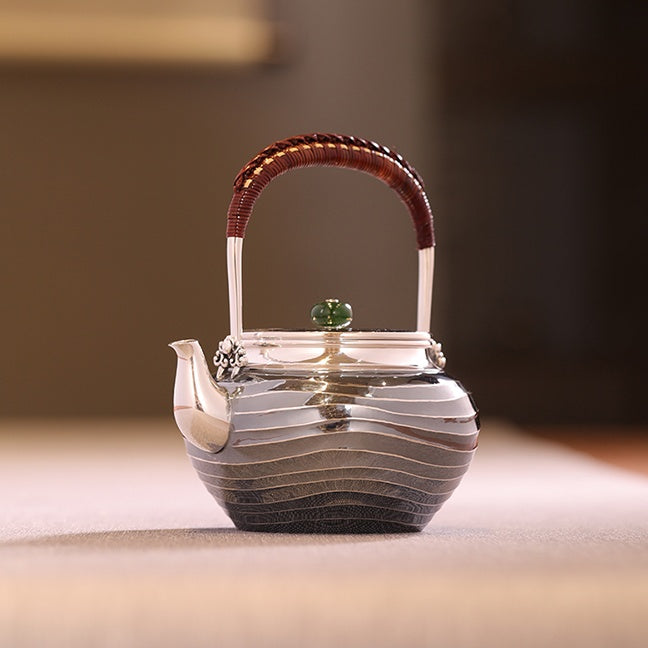 Shui Bo Wen Ti Liang 300cc - Handmade silver pot zycschina
