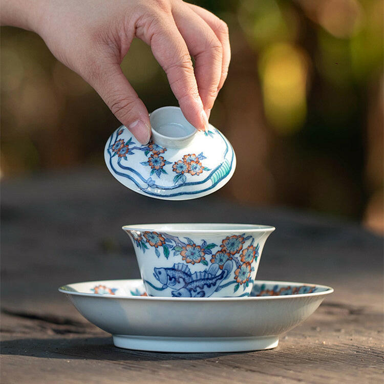 Tao Hua Liu Shui - Jing De Zhen Porcelain Gaiwan zycschina