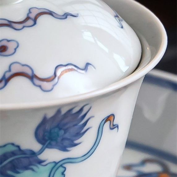 Shi Zi Xiu Qiu - Jing De Zhen Porcelain Gaiwan zycschina