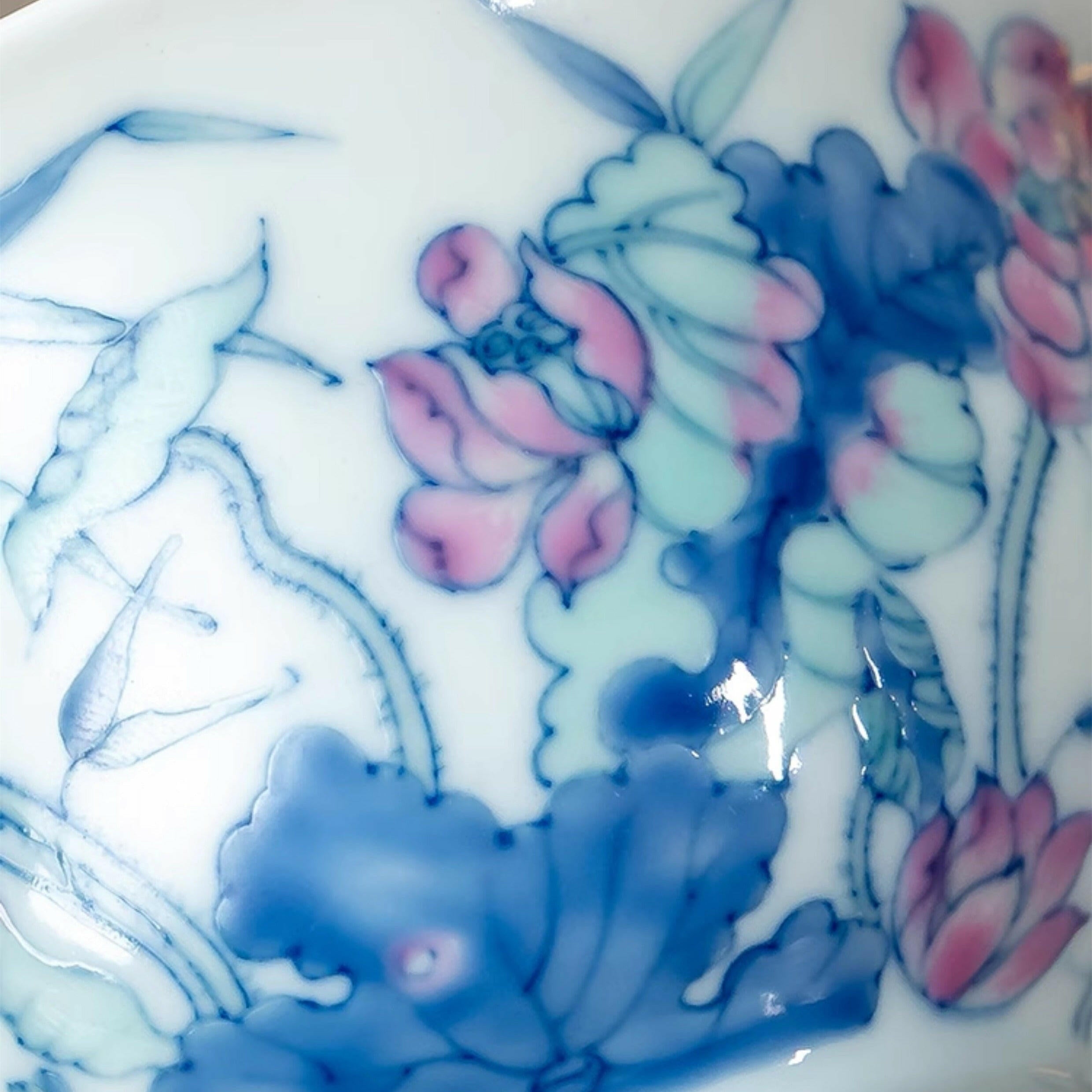 He Hua Lian Chi - Jing De Zhen Porcelain Gaiwan zycschina