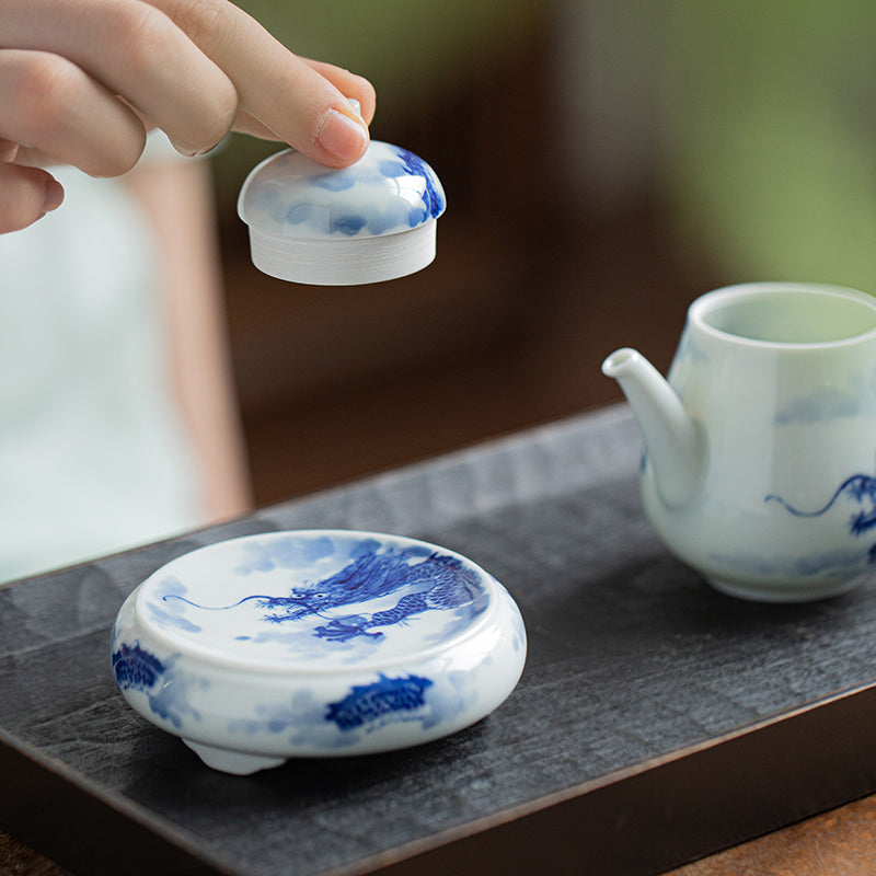 Guo Qiang Yun Long Wen - Jing De Zhen Porcelain Tea Lid Rest zycschina