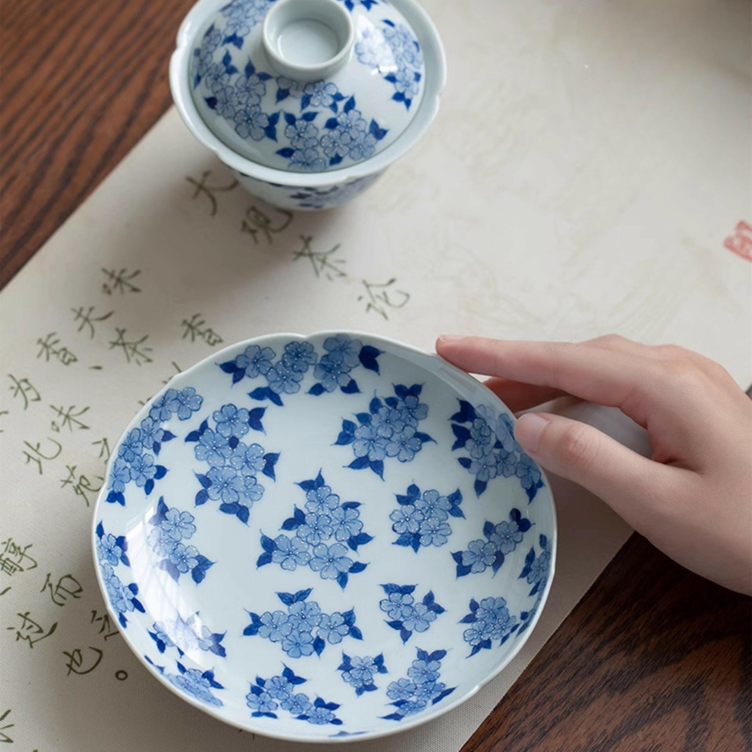 Li Hua Sa Jin - Jing De Zhen Porcelain Gaiwan zycschina