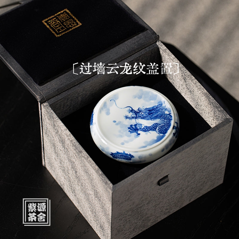Guo Qiang Yun Long Wen - Jing De Zhen Porcelain Tea Lid Rest zycschina