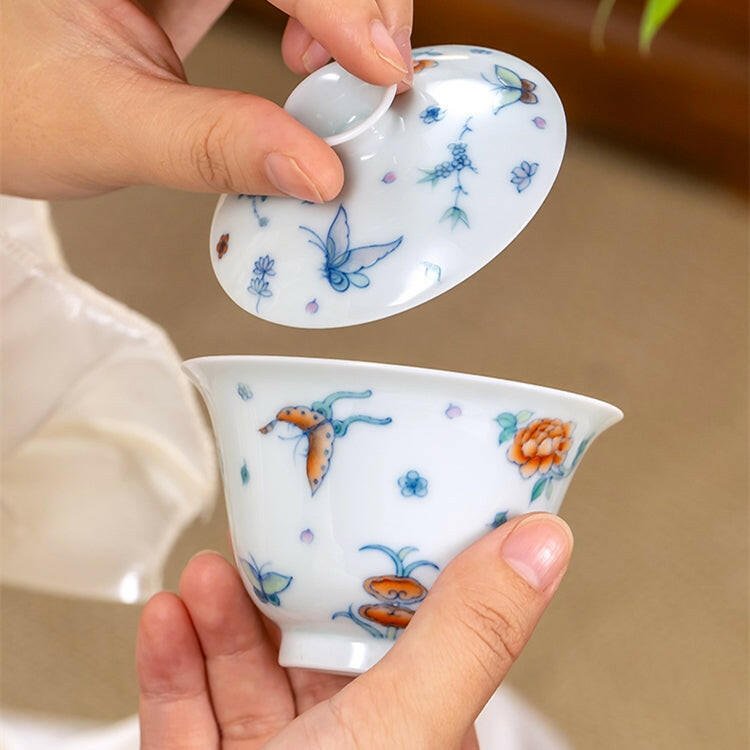 Die Lian Hua- Jing De Zhen Porcelain Gaiwan zycschina