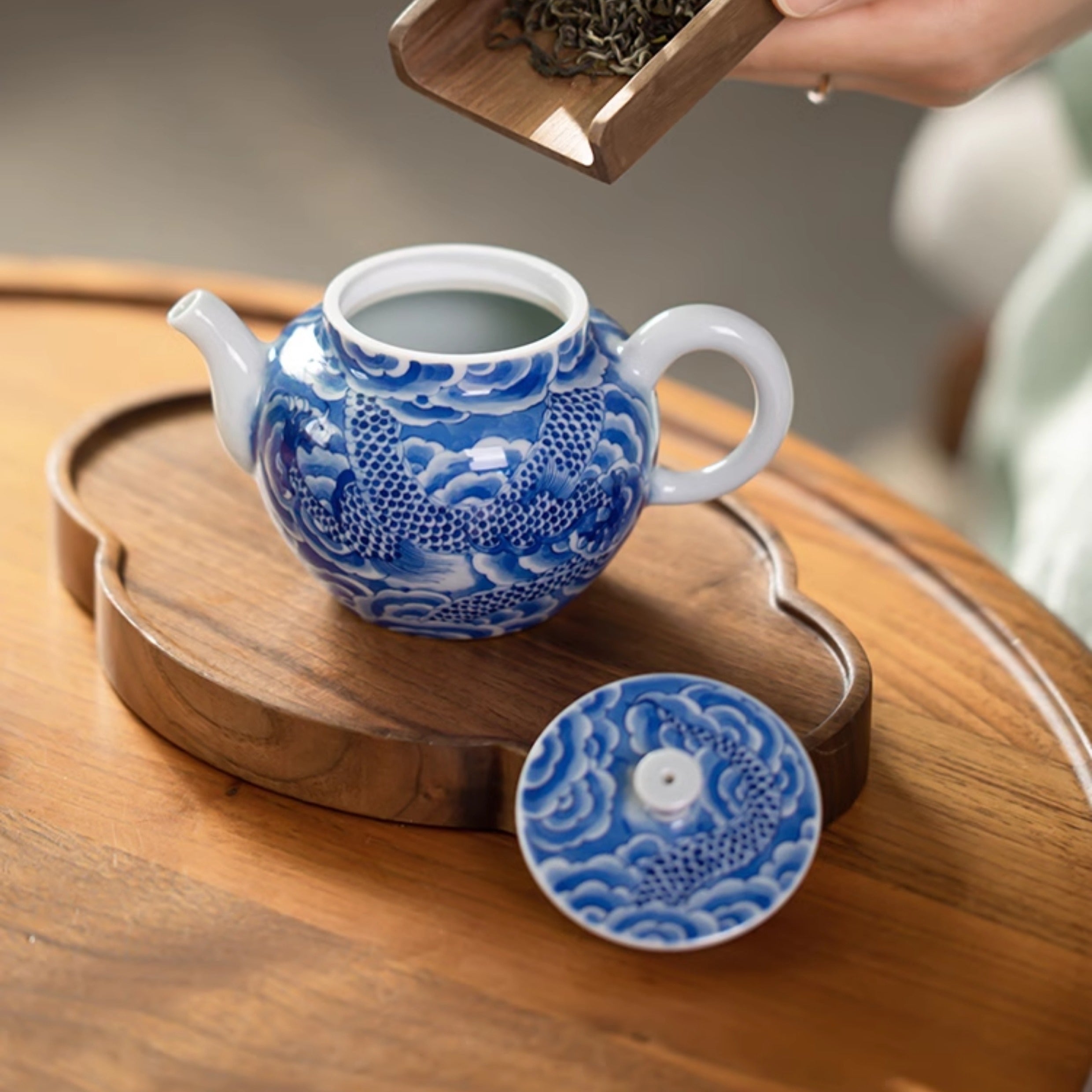 Yun Long Wen Gong Deng/Bian Du - Jing De Zhen Porcelain Teapot zycschina