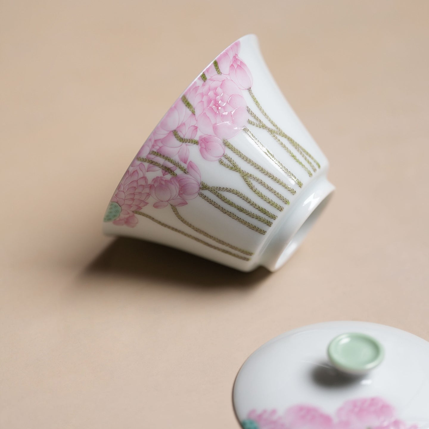 Ji He Lv Fu Qu 150cc - Jing De Zhen Porcelain Gaiwan zycschina