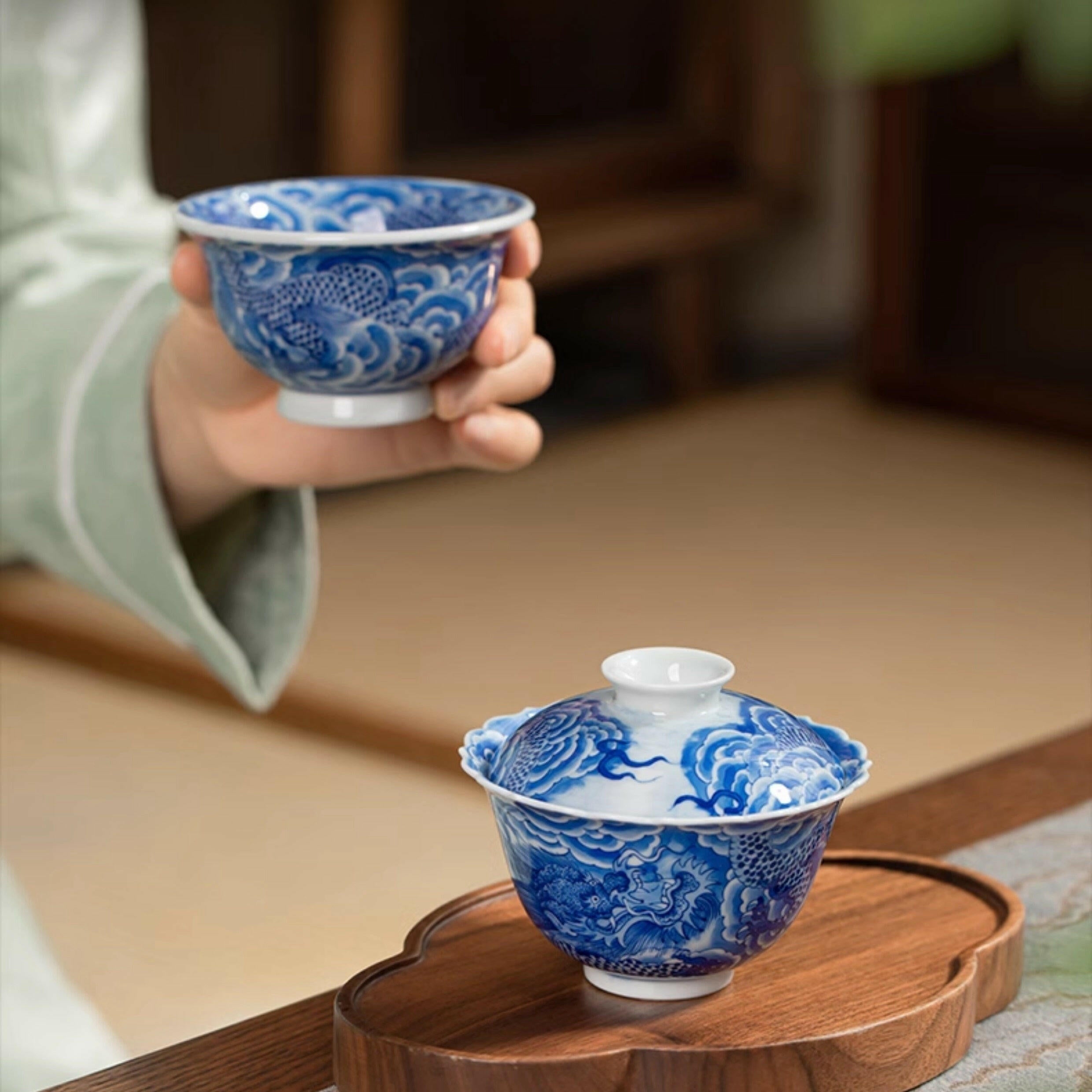 Yun Long Wen - Jing De Zhen Porcelain Gaiwan zycschina