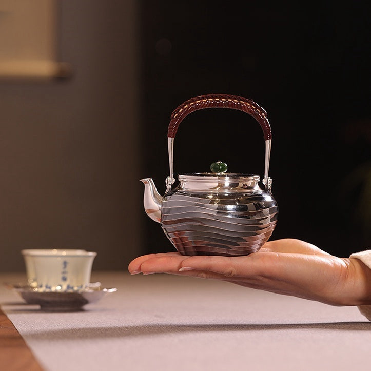 Shui Bo Wen Ti Liang 300cc - Handmade silver pot zycschina