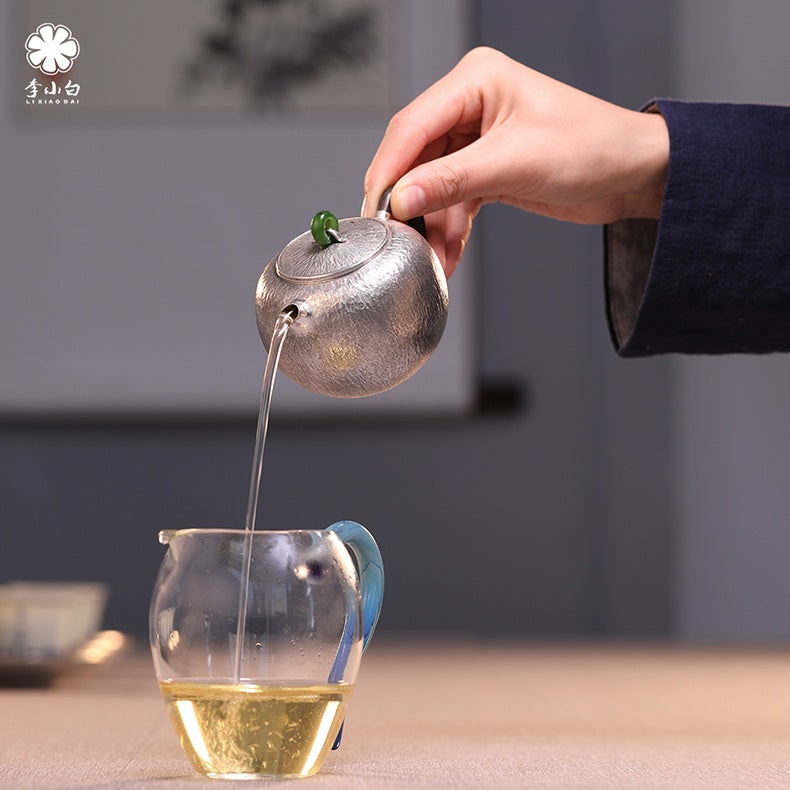 Shi Wen Fang Zhong 180cc - Handmade silver pot zycschina