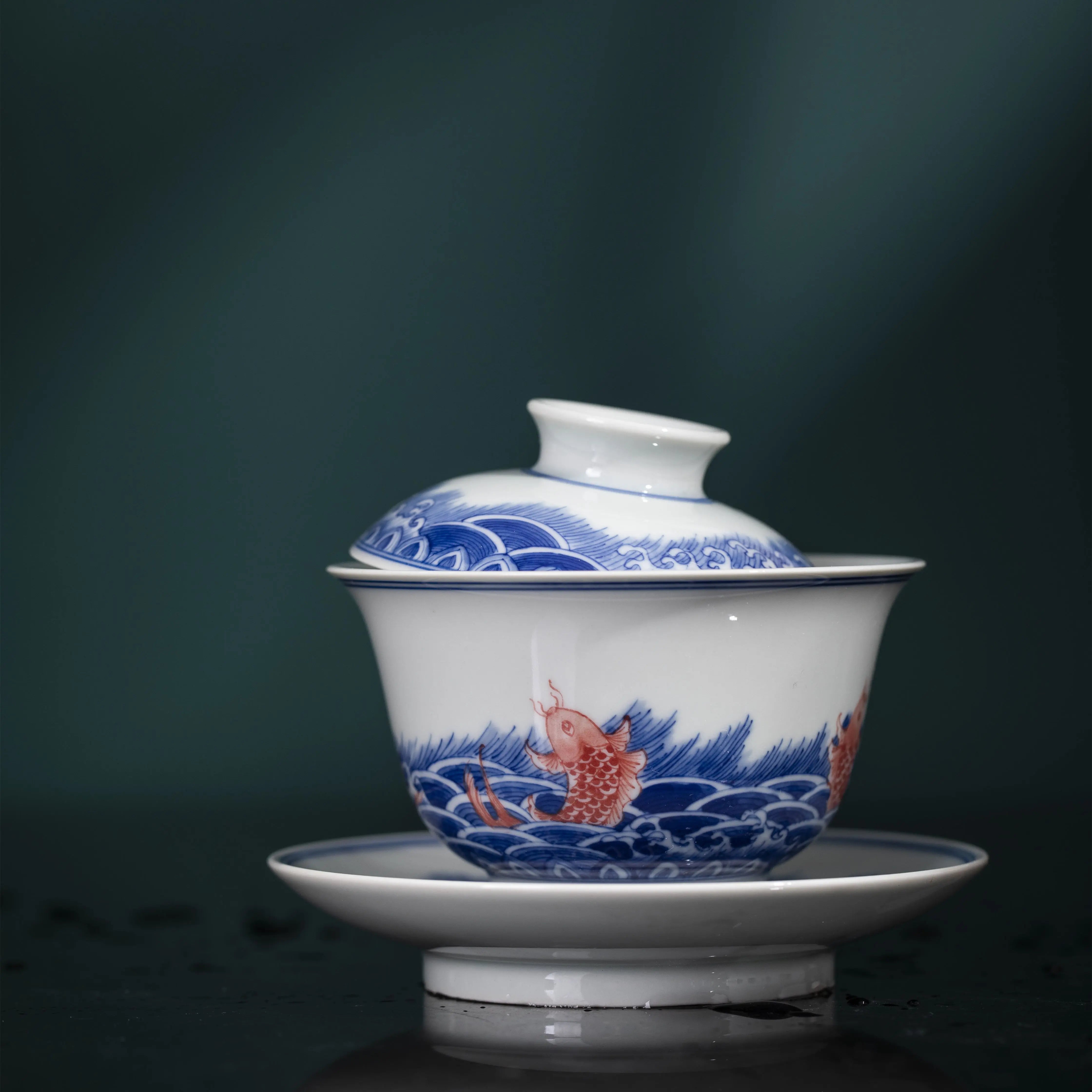 Hai Shui Yu Wen - Jing De Zhen Porcelain Gaiwan zycschina