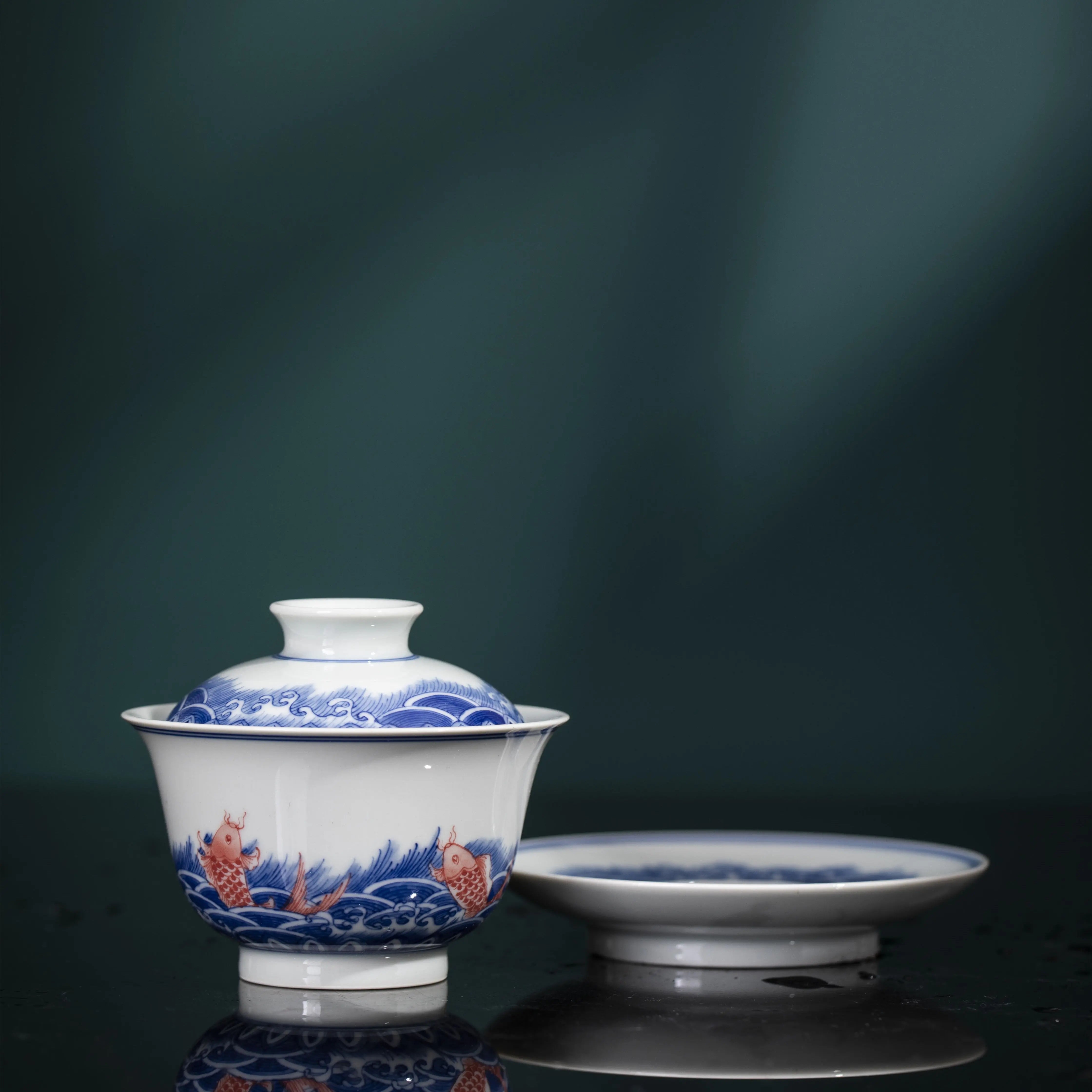 Hai Shui Yu Wen - Jing De Zhen Porcelain Gaiwan zycschina