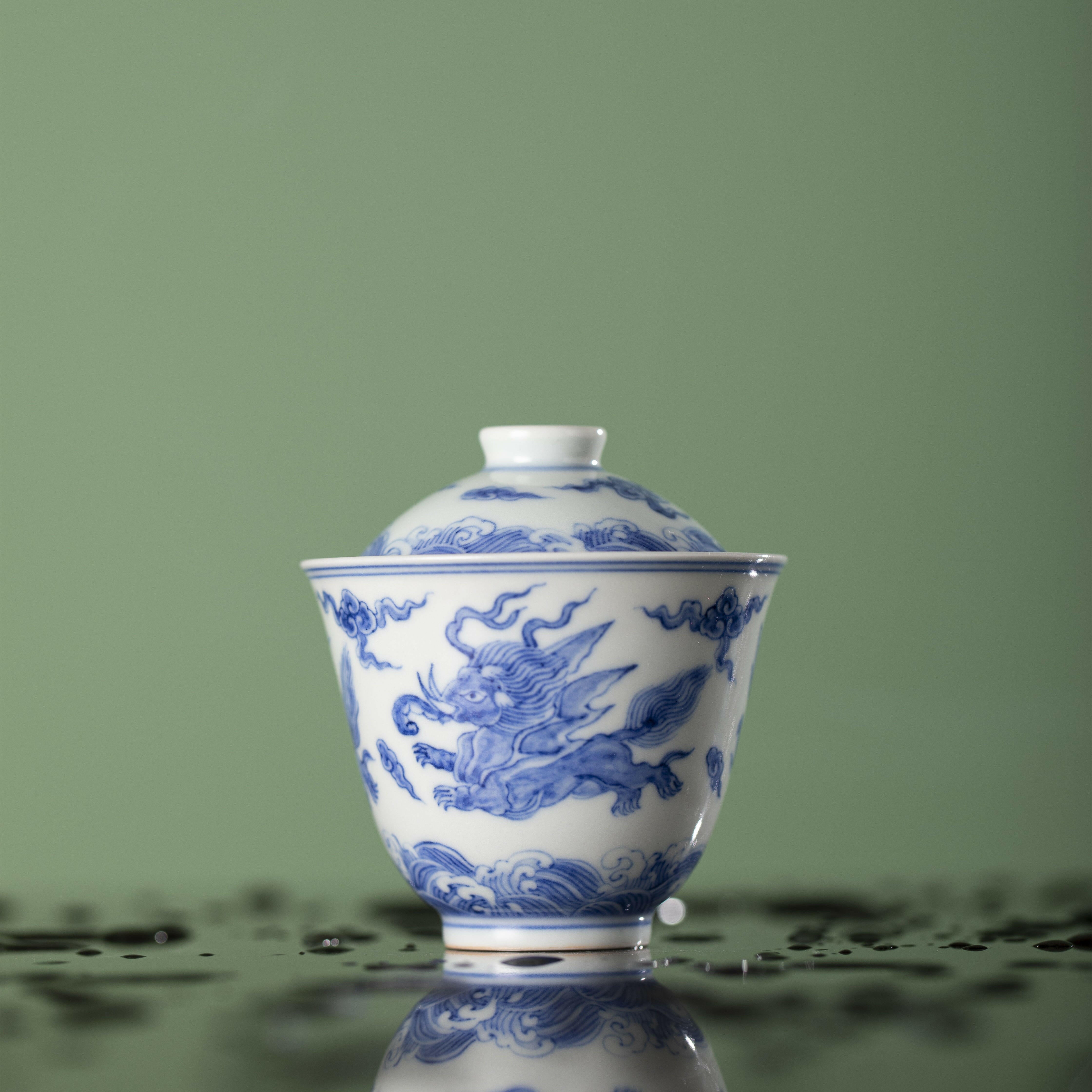 Hai Shui Rui Shou - Jing De Zhen Porcelain Gaiwan zycschina